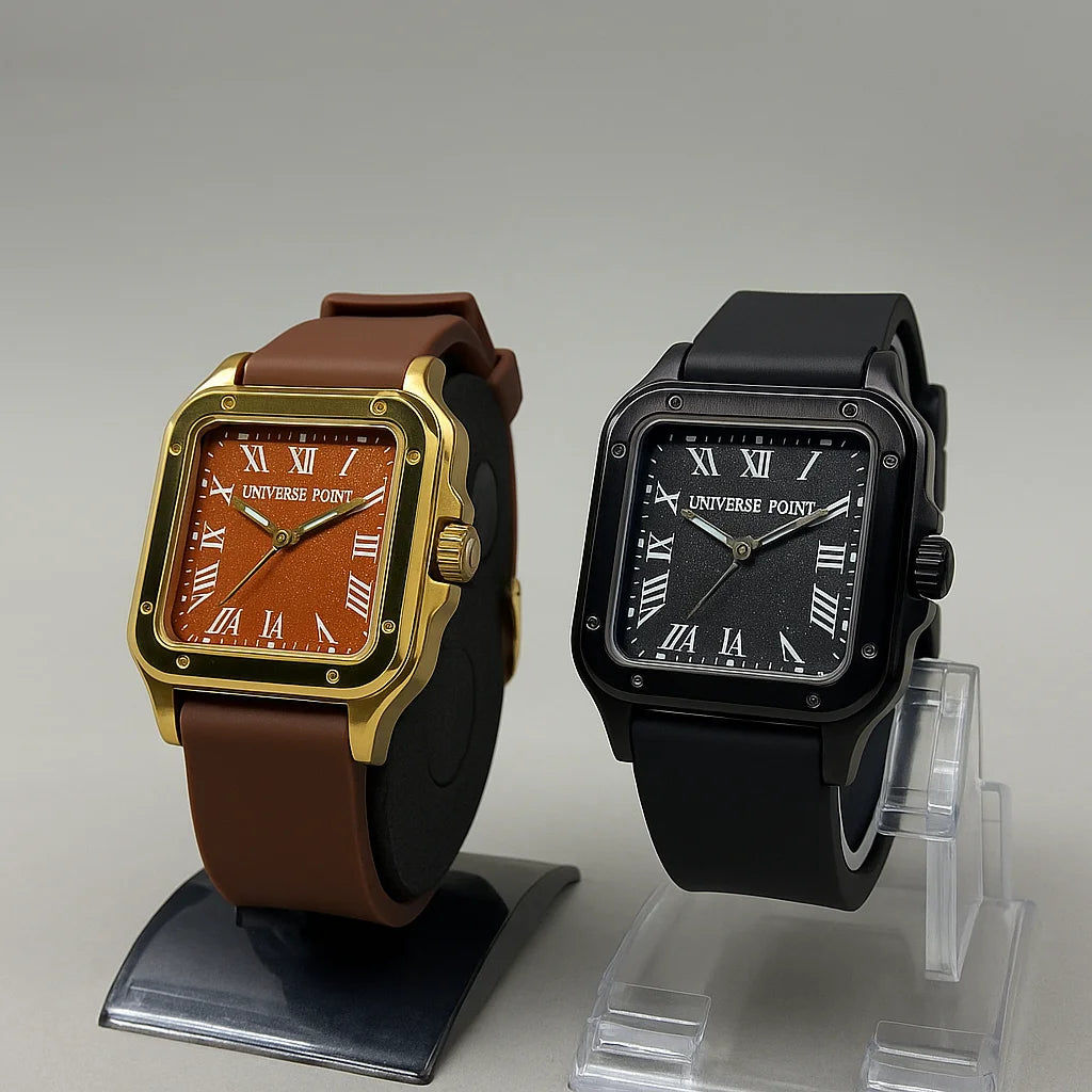 Universe Point Soft Silicone Square Design Black Watch