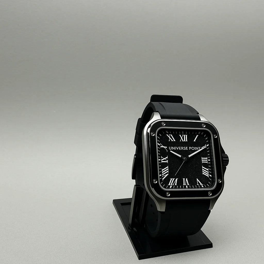 Universe Point Soft Silicone Square Design Black Watch