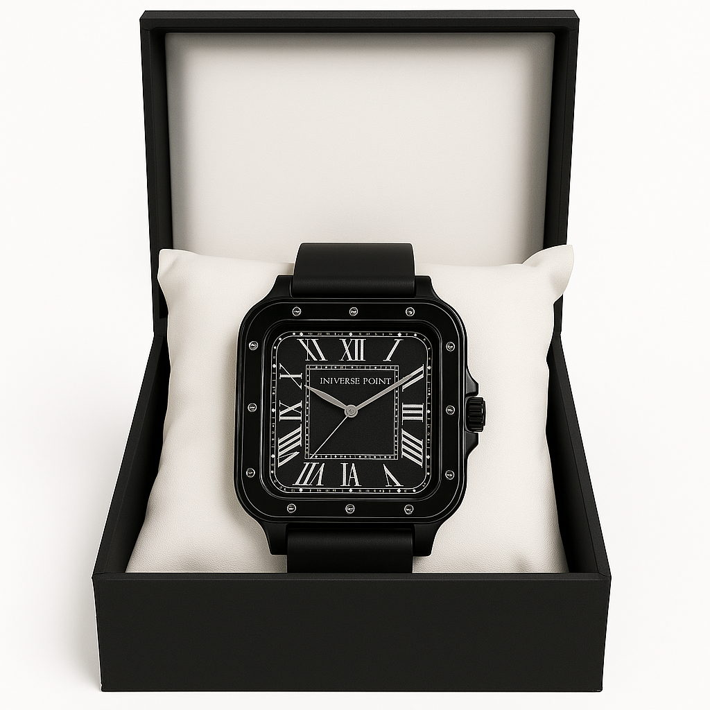 Universe Point Soft Silicone Square Design Black Watch