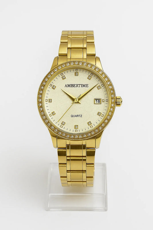 Ambertime Trendy Golden Quartz Watch For Men