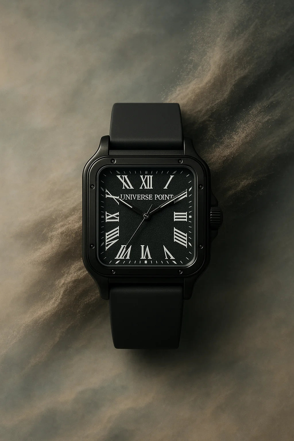 Universe Point Soft Silicone Square Design Black Watch