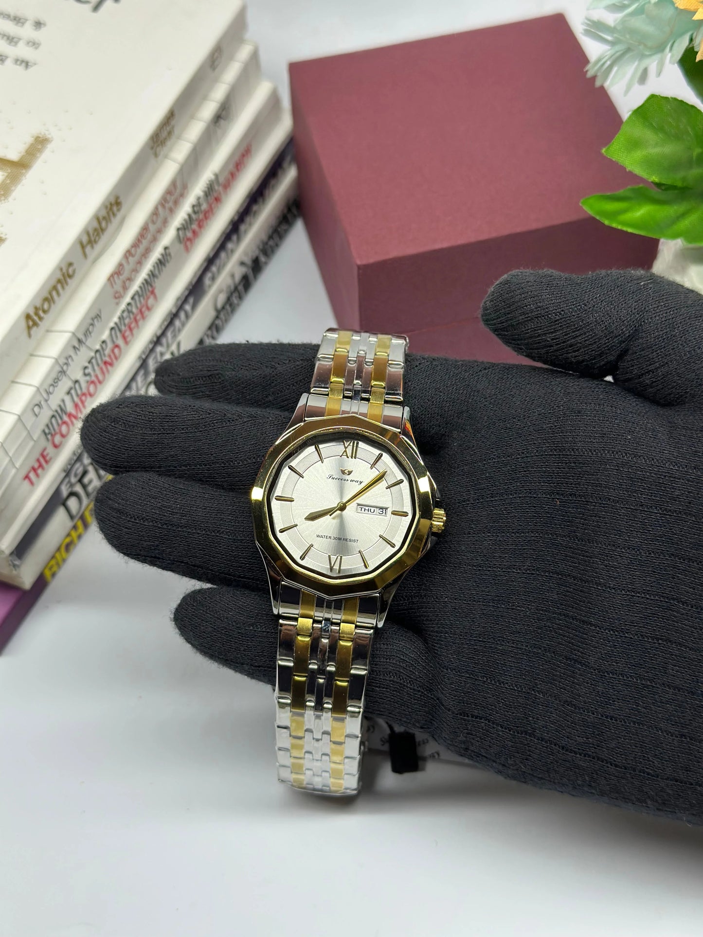 Success Way L202 Golden Watch For Men