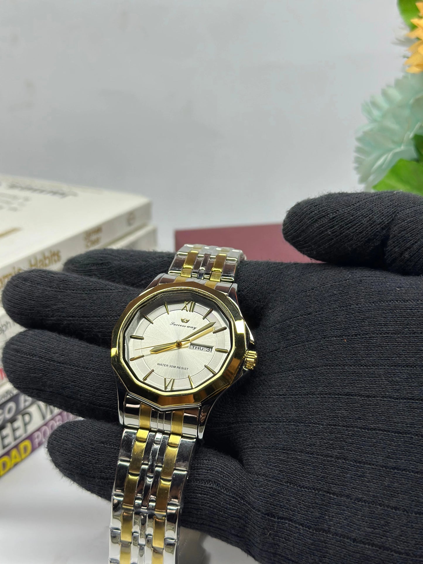 Success Way L202 Golden Watch For Men