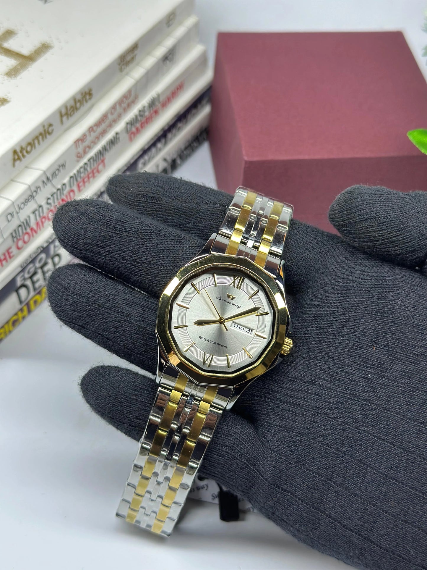 Success Way L202 Golden Watch For Men